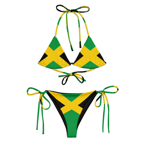 AOP-String-Bikini mit jamaikanischer Flagge