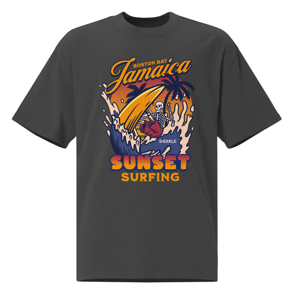 Sunset Surfing Übergroßes, verblasstes T-Shirt