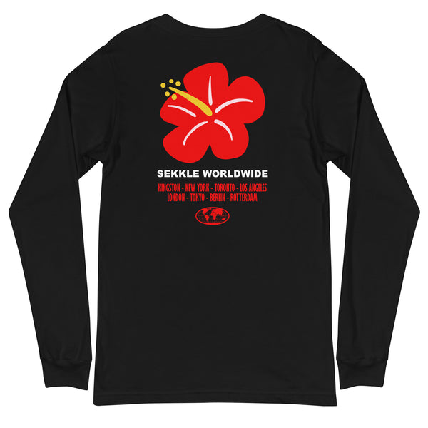 Hibiscus Langarm-T-Shirt