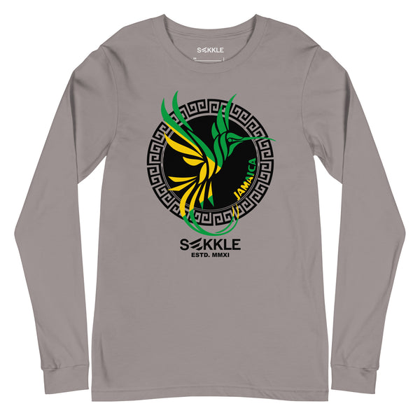 Doctor Bird Langarm-T-Shirt mit jamaikanischer Flagge