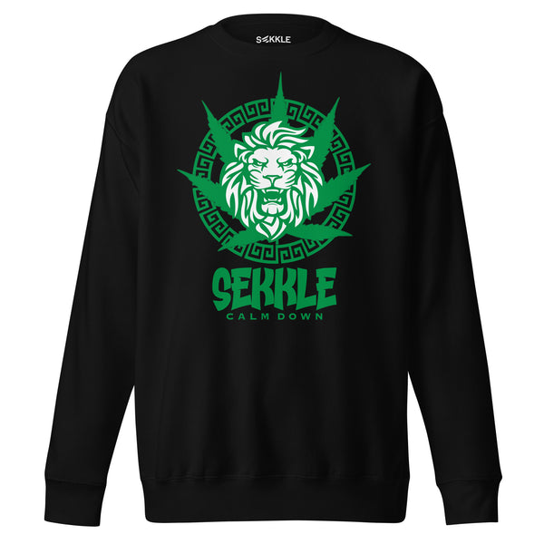 Sweatshirt mit Löwen-Print in Grün