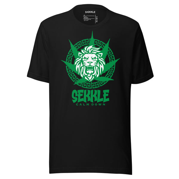 Grünes T-Shirt mit Löwen-Print