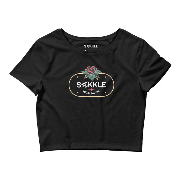 Rosenblüten-Crop-T-Shirt