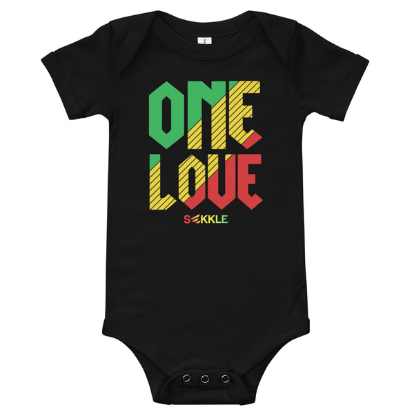 One Love Stripe Baby-Einteiler