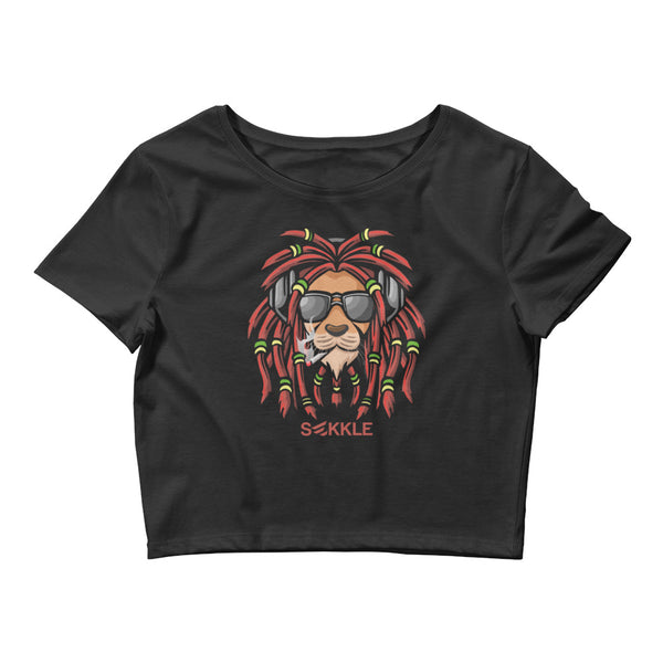 Kurz geschnittenes T-Shirt für Rasta-Löwen-Frauen