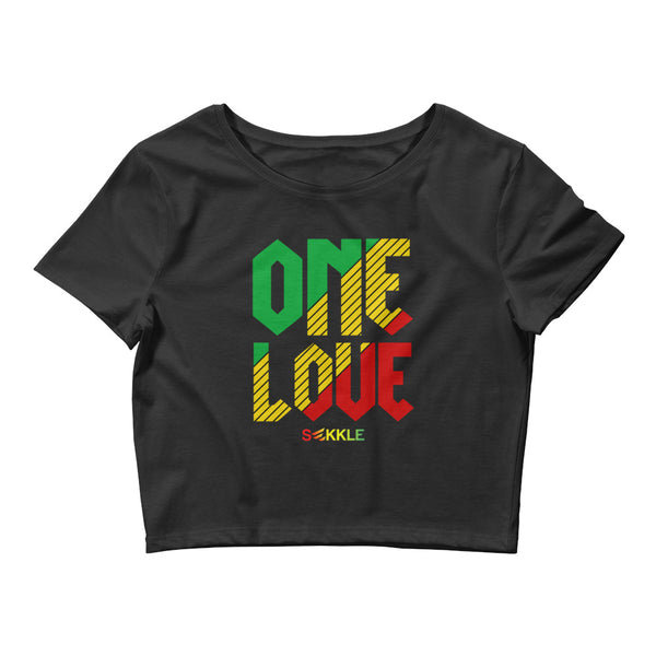 One Love Stripe Kurz geschnittenes Damen-T-Shirt
