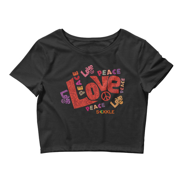 Crop T-Shirt für Peace and Love-Frauen